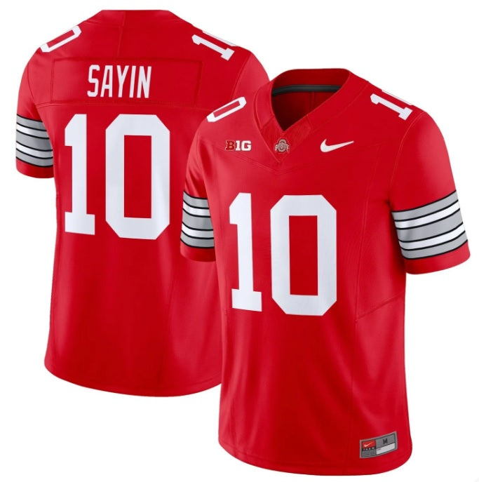 Julian Sayin #10 Red Ohio State Buckeyes Football Jersey Adult Men's Sizes