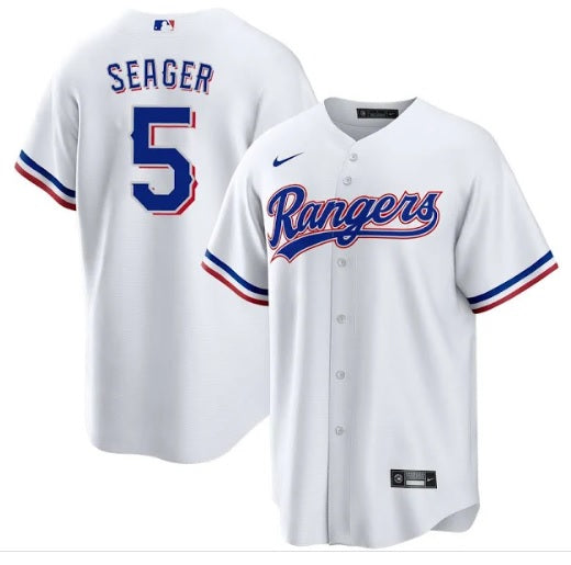 Corey Seager Texas Rangers #5 White Home Baseball Jersey With Swoosh Men's Sizes