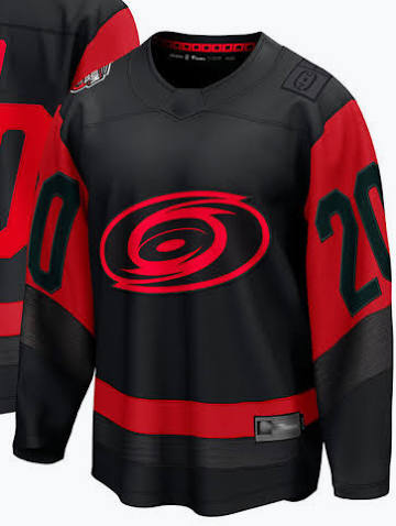 Sebastian Aho Carolina Hurricanes #20 Black & Red Hockey Jersey Adult Men's Sizes