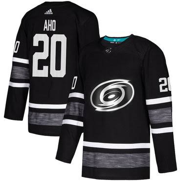Sebastian Aho Carolina Hurricanes #20 Gray & Black Hockey Jersey Adult Men's Sizes