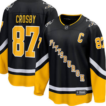 Sidney Crosby Pittsburg Penguins #87 Black, Gold & White Hockey Jersey Adult Men's Sizes