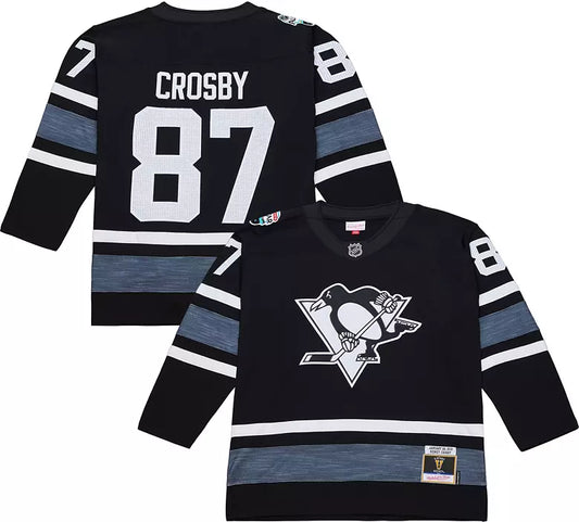 Sidney Crosby Pittsburg Penguins #87 Blue, White & Black Hockey Jersey Adult Men's Sizes