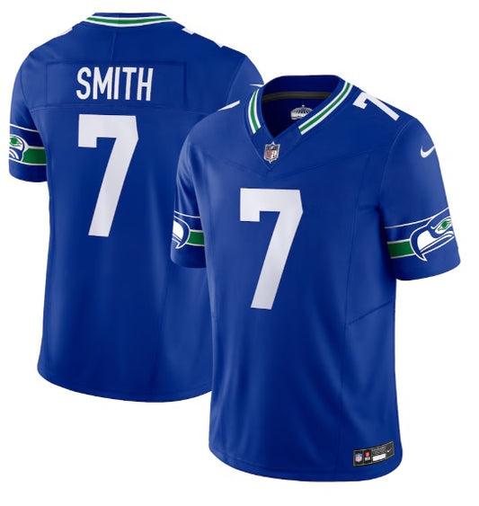 Geno Smith #7 Seattle Seahawks Blue Football Jersey Adult Men's Sizes