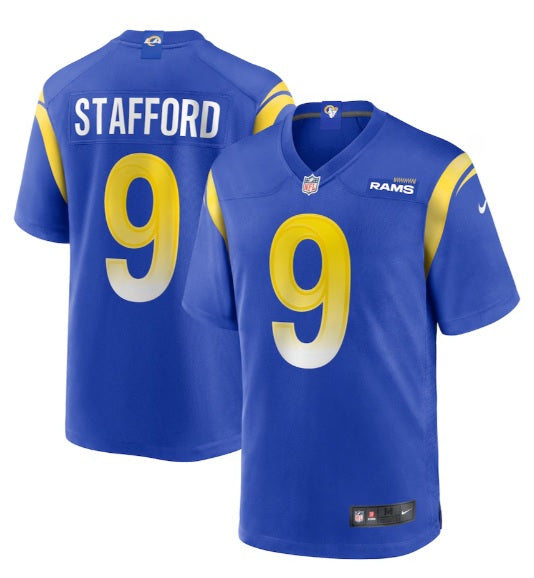 Matthew Stafford #9 Los Angeles Rams Football Jersey Adult Men's Sizes