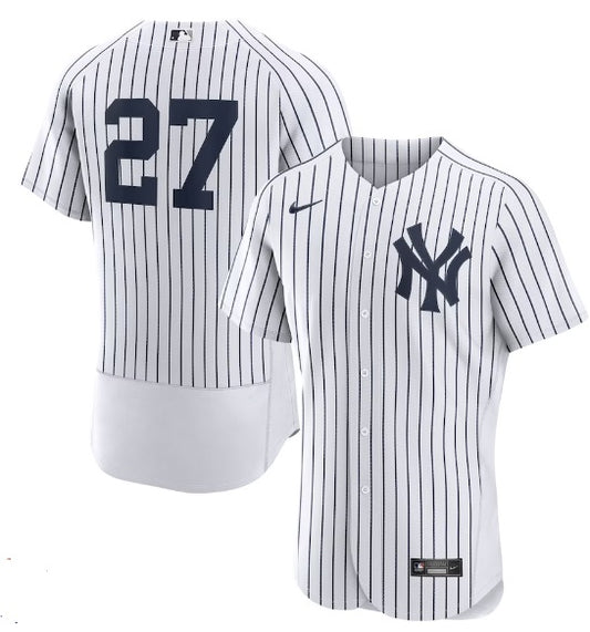 Giancarlo Stanton New York Yankees #27 White Pinstripe Baseball Jersey Adult Men's Sizes