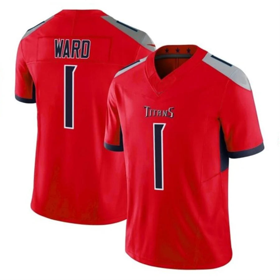 Cameron Ward Tennessee Titans #1 Red Football Jersey Adult Men's Sizes
