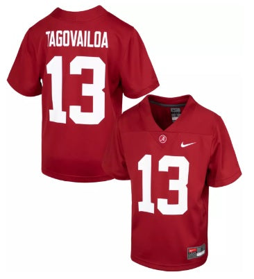 Tua Tagovailoa #13 Alabama Crimson Tide Red Football Jersey Adult Men's Sizes