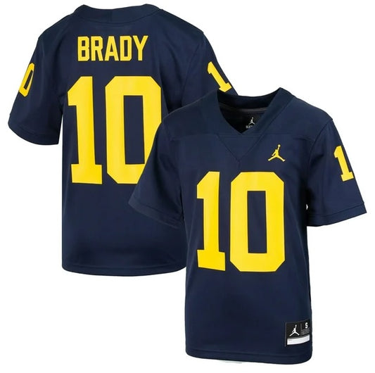 Tom Brady Michigan Wolverines #10 Blue with Yellow Numbers Football Jersey Adult Men's Sizes