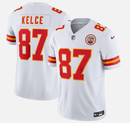 Travis Kelce Kansas City Chiefs White Away Football Jersey