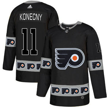 Travis Konecny Philadelphia Flyers #11 Gray & Black Hockey Jersey Adult Men's Sizes