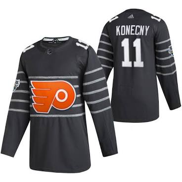 Travis Konecny Philadelphia Flyers #11  Gray & Orange Hockey Jersey Adult Men's Sizes