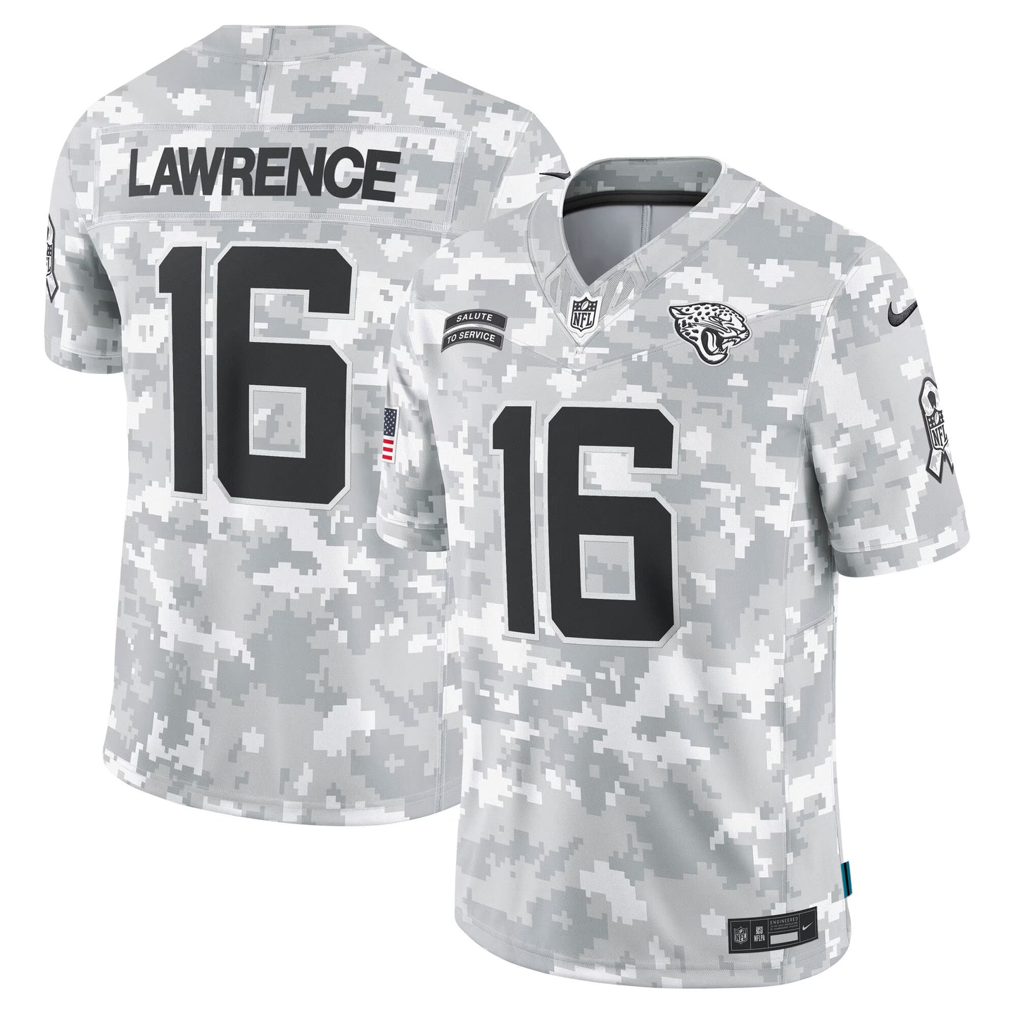 Trevor Lawrence Jacksonville Jaguars #16 Camo Salute To Service Football Jersey Adult Men's Sizes