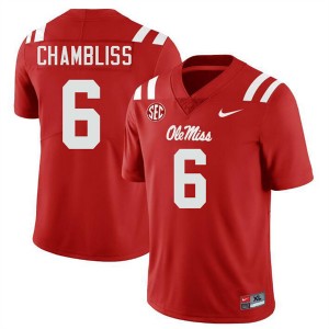 Trinidad Chambliss Ole Miss Rebels #6 Red  Football Jersey Adult Men's Sizes