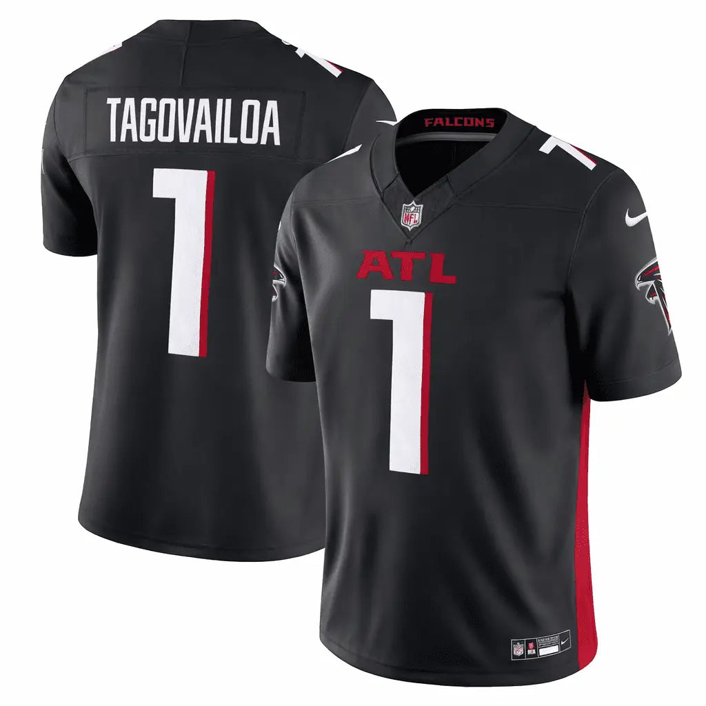 Tua Tagovailoa Atlanta Falcons #1 Black  Football Jersey Adult Men's Sizes