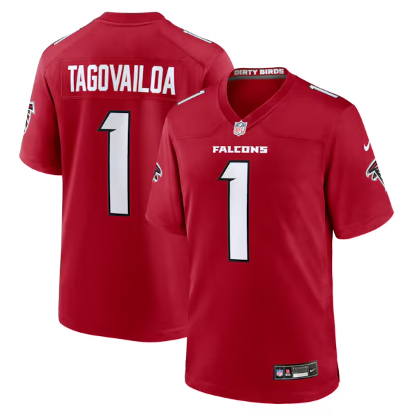 Tua Tagovailoa Atlanta Falcons #1 Red Football Jersey Adult Men's Sizes
