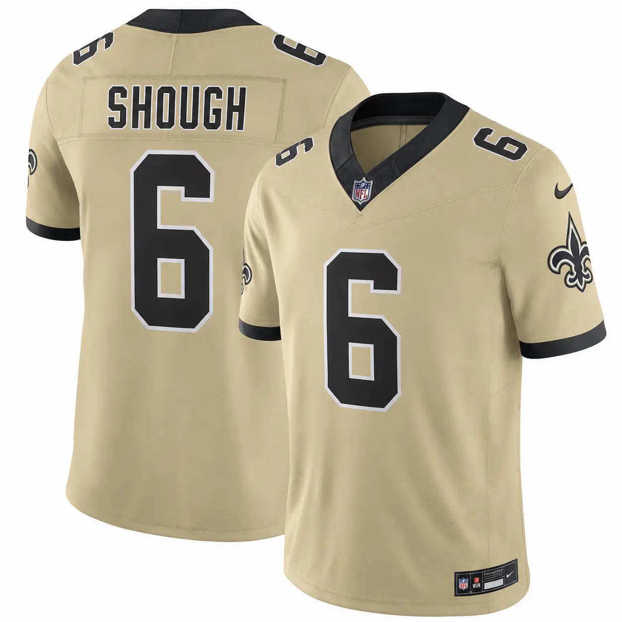 Tyler Shough New Orleans Saints #6 Old Gold Football Jersey Adult Men's Sizes