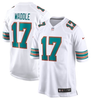 Jaylen Waddle Miami Dolphins #17 White Football Jersey Adult Men's Sizes