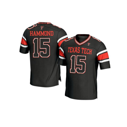 Will Hammond Texas Tech Red Raiders #15 Black Football Jersey Adult Men's Sizes