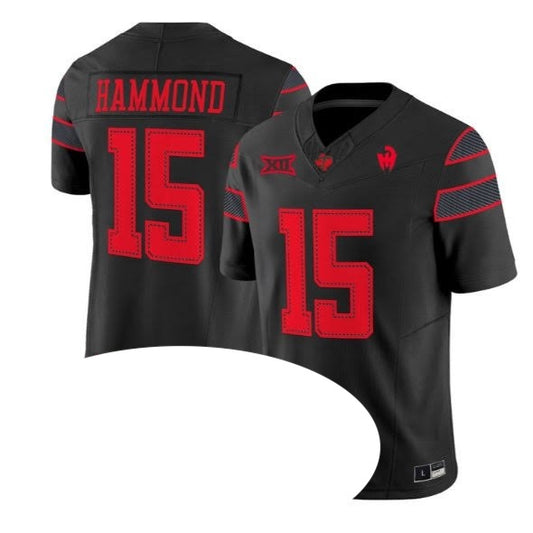 Will Hammond Texas Tech Red Raiders #15 Black & Red Football Jersey Adult Men's Sizes