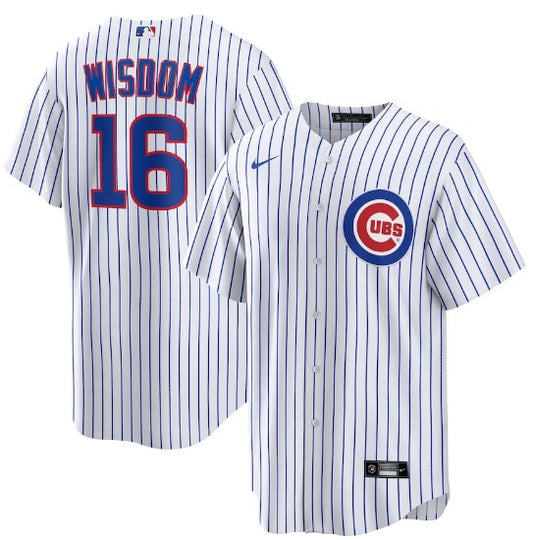 Patrick Wisdom #16 Chicago Cubs Modern White Pinstripe Baseball Jersey Adult Men's Sizes