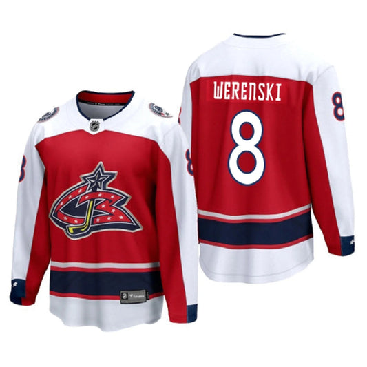 Zach Werenski Columbus Blue Jackets #8 Red Hockey Jersey Adult Men's Sizes