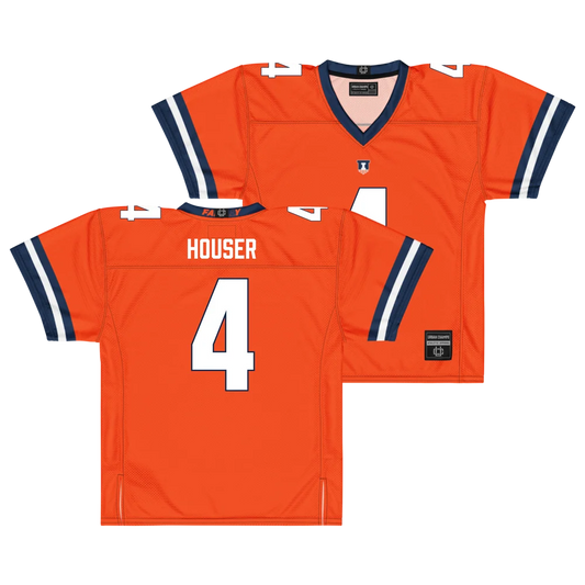 Katin Houser Illinois Fighting Illini #4 Orange Football Jersey Adult Men's Sizes