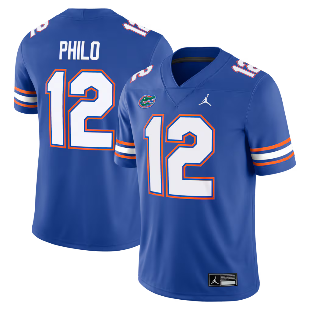 Aaron Philo Florida Gators #12 Blue Jersey Football Jersey Adult Men's Sizes