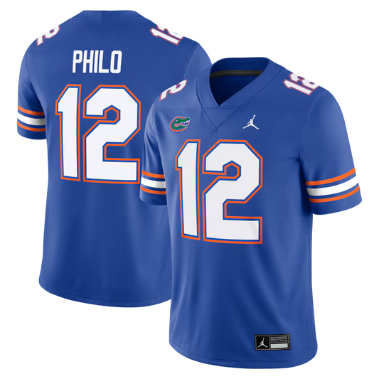 Aaron Philo Florida Gators #12 Blue Jersey Football Jersey Adult Men's Sizes