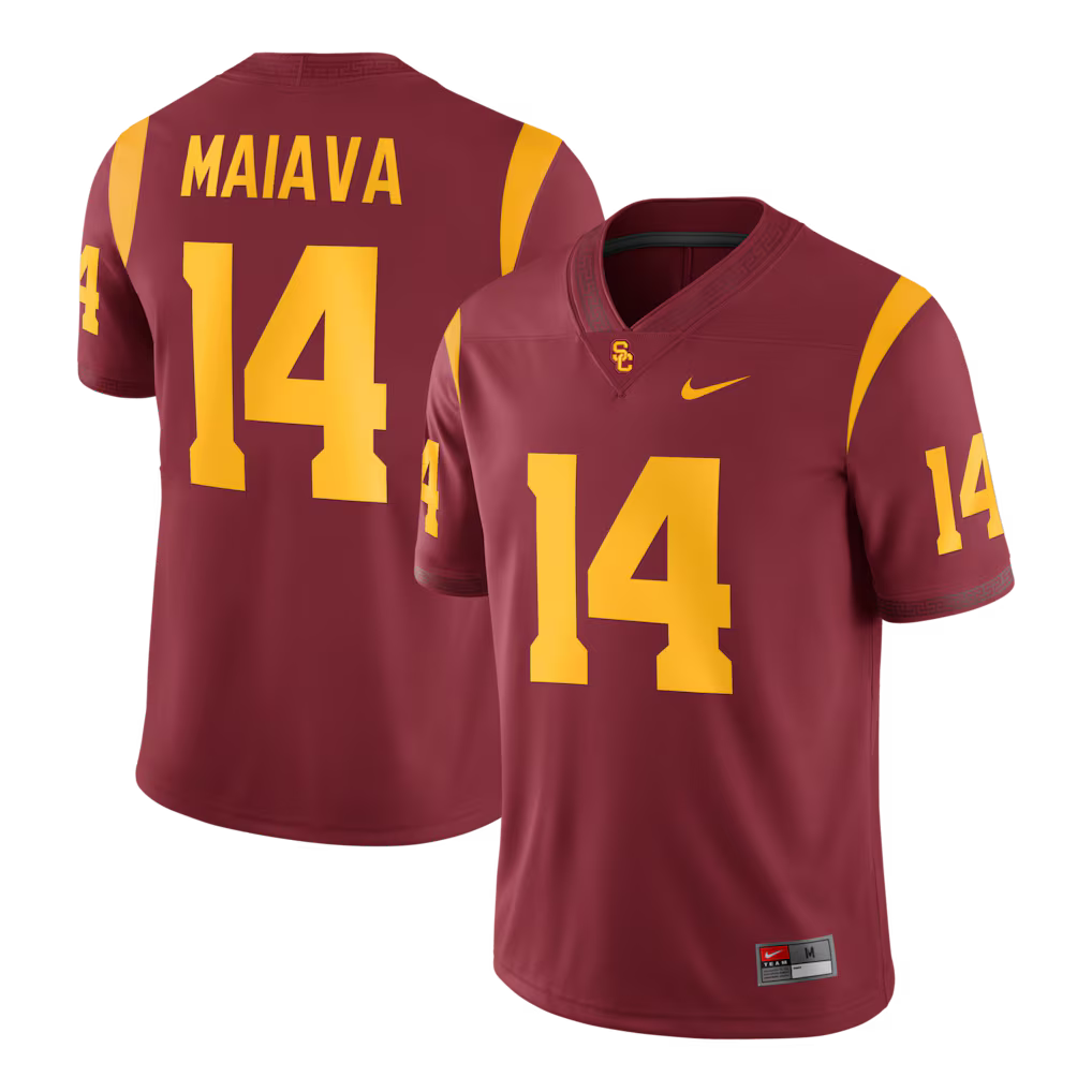 Jayden Maiava USC Trojans #14 Cardinal Red Football Jersey Adult Men's Size
