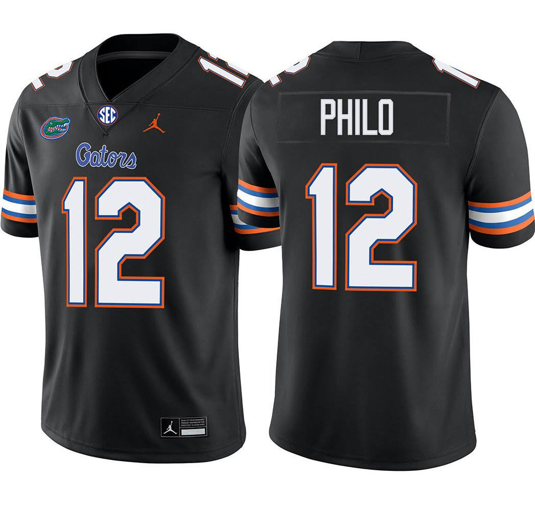 Aaron Philo Florida Gators #12 Black Jersey Football Jersey Adult Men's Sizes