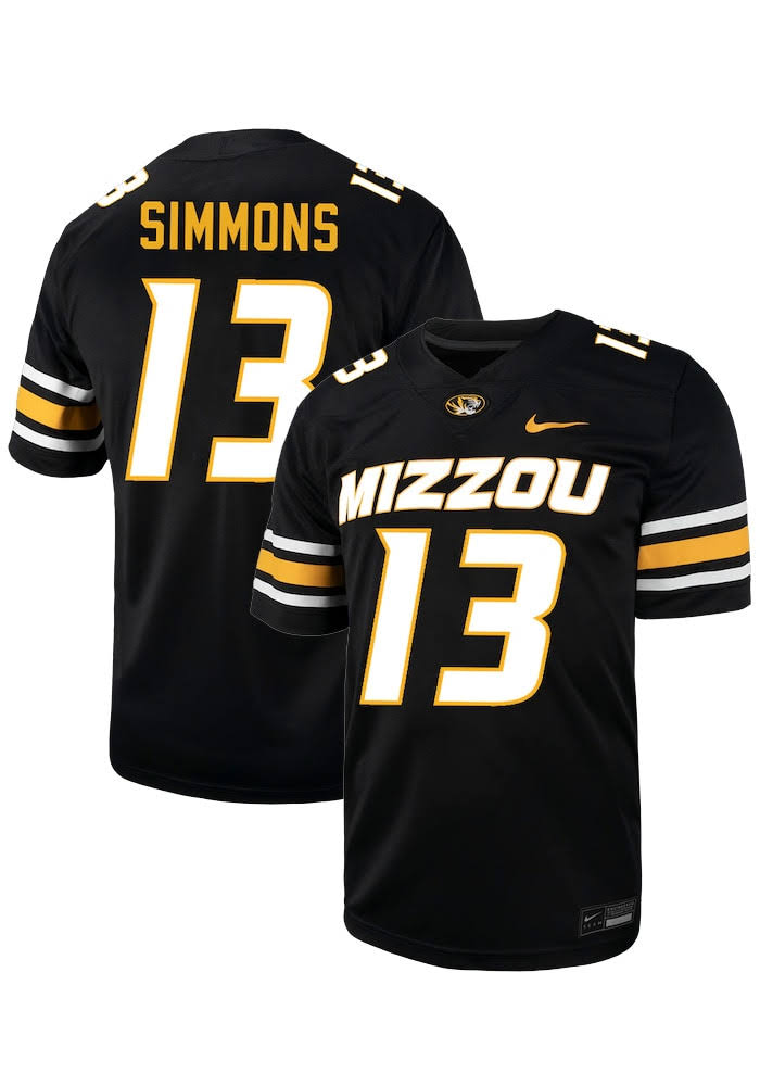 Austin Simmons Missouri Tigers #13 Black Football Jersey Adult Men's Size