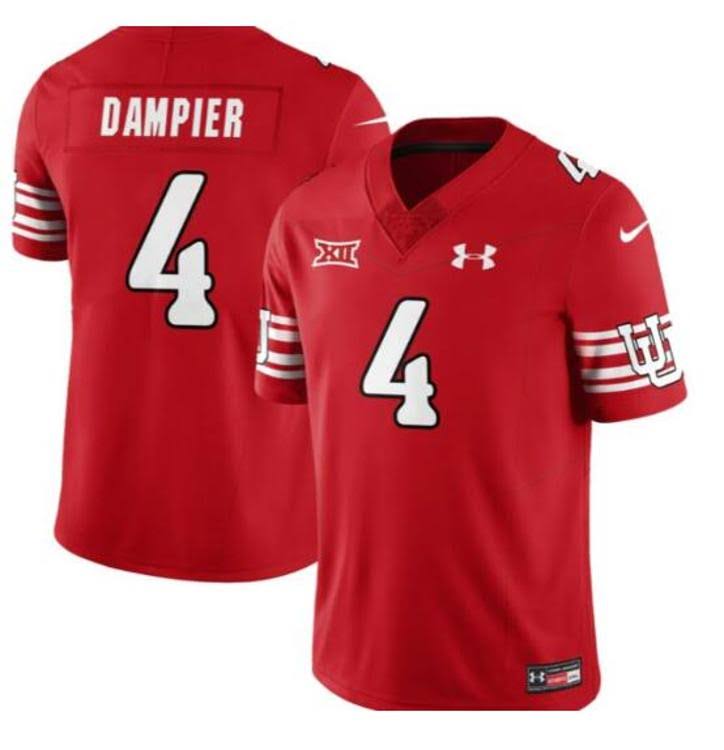 Devon Dampier Utah Utes #4 Red Football Jersey Adult Men's Size