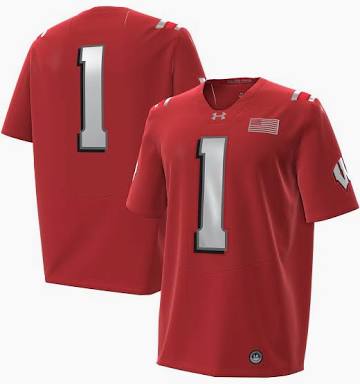 Colton Joseph Wisconsin Badgers #1 Red Jersey Football Jersey Adult Men's Sizes